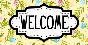 Easter Welcome Sign, DCO-01245, Sign For Wreath, 6x12